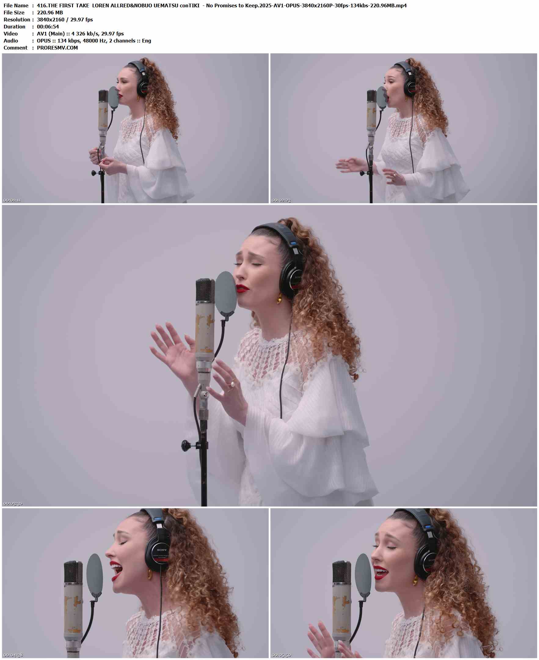 416.THE FIRST TAKE LOREN ALLRED&NOBUO UEMATSU conTIKI  - No Promises to Keep.2025-AV1-OPUS-3840x2160P-30fps-134kbs-220.96MB官方MV_高清MV